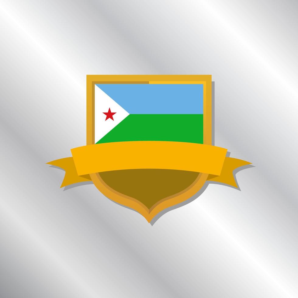 illustration av djibouti flagga mall vektor