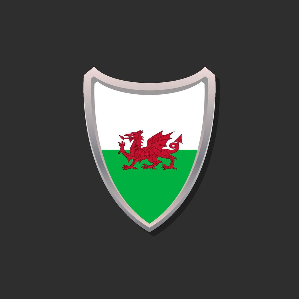Illustration der Wales-Flaggenvorlage vektor