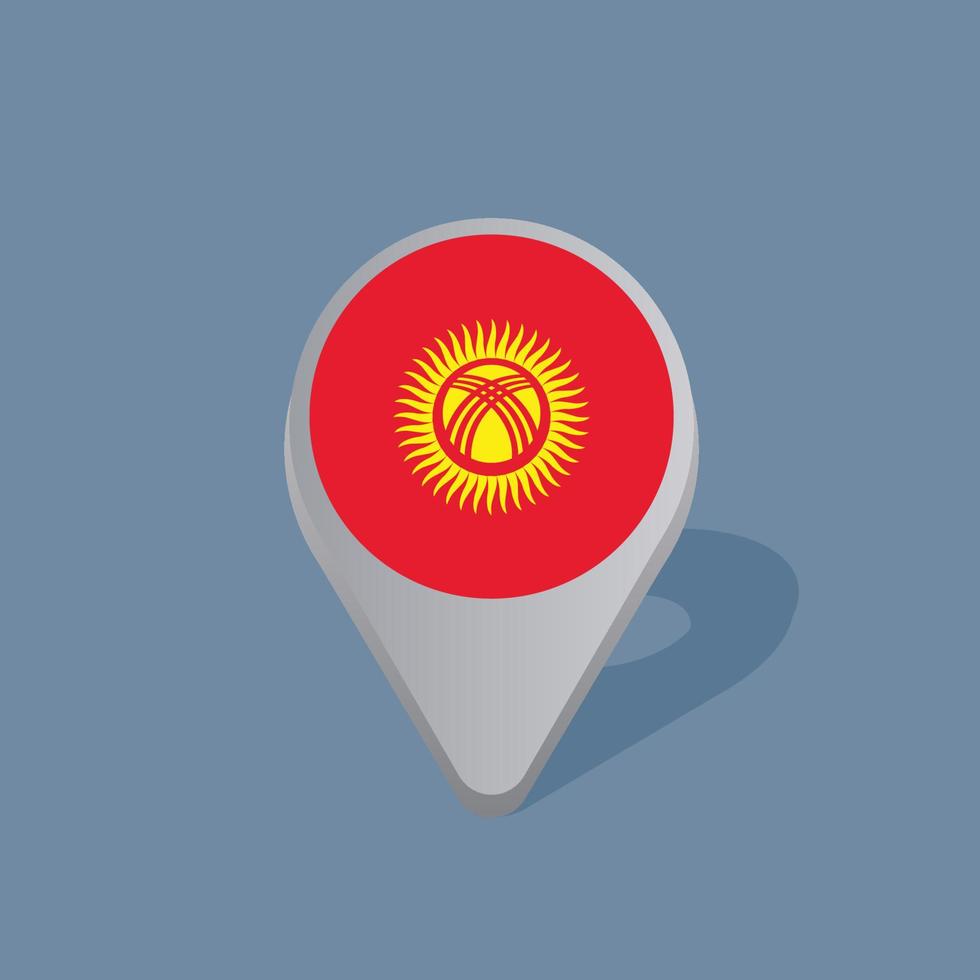 illustration av kyrgyzstan flagga mall vektor