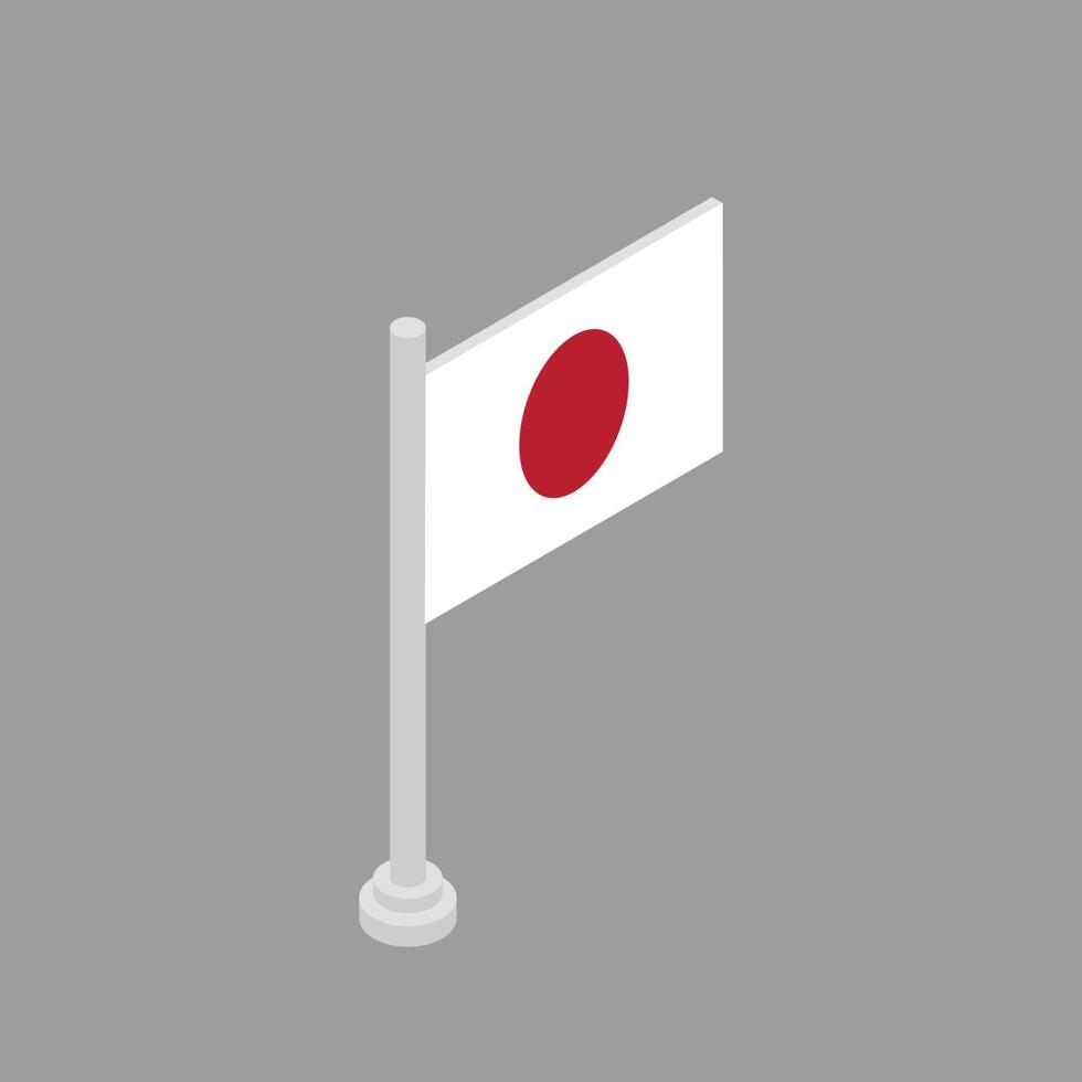 illustration av japan flagga mall vektor