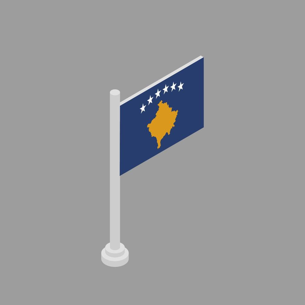 Illustration der Kosovo-Flaggenvorlage vektor