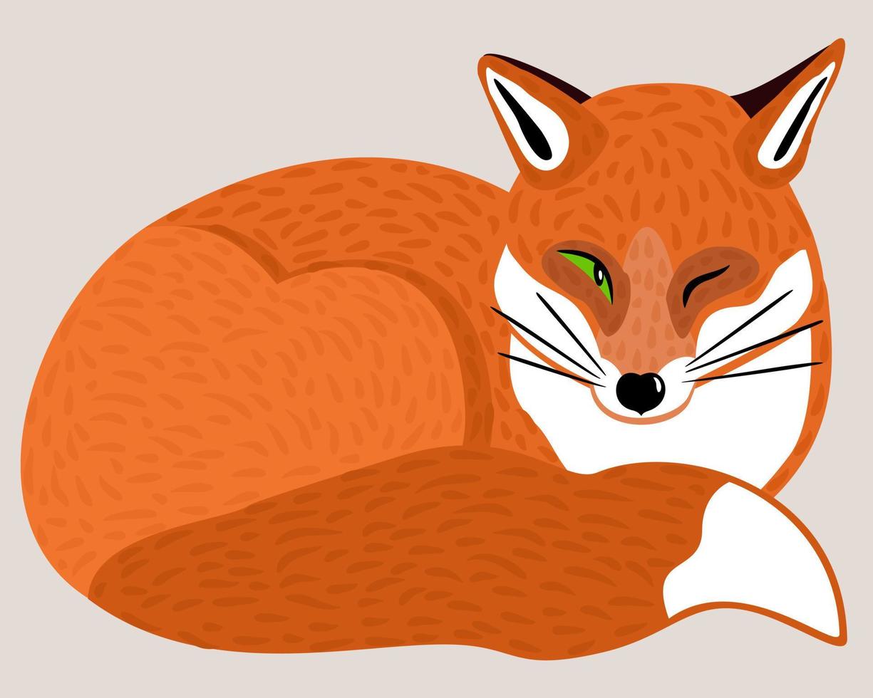 vektorisolierte illustration des roten fuchs. vektor