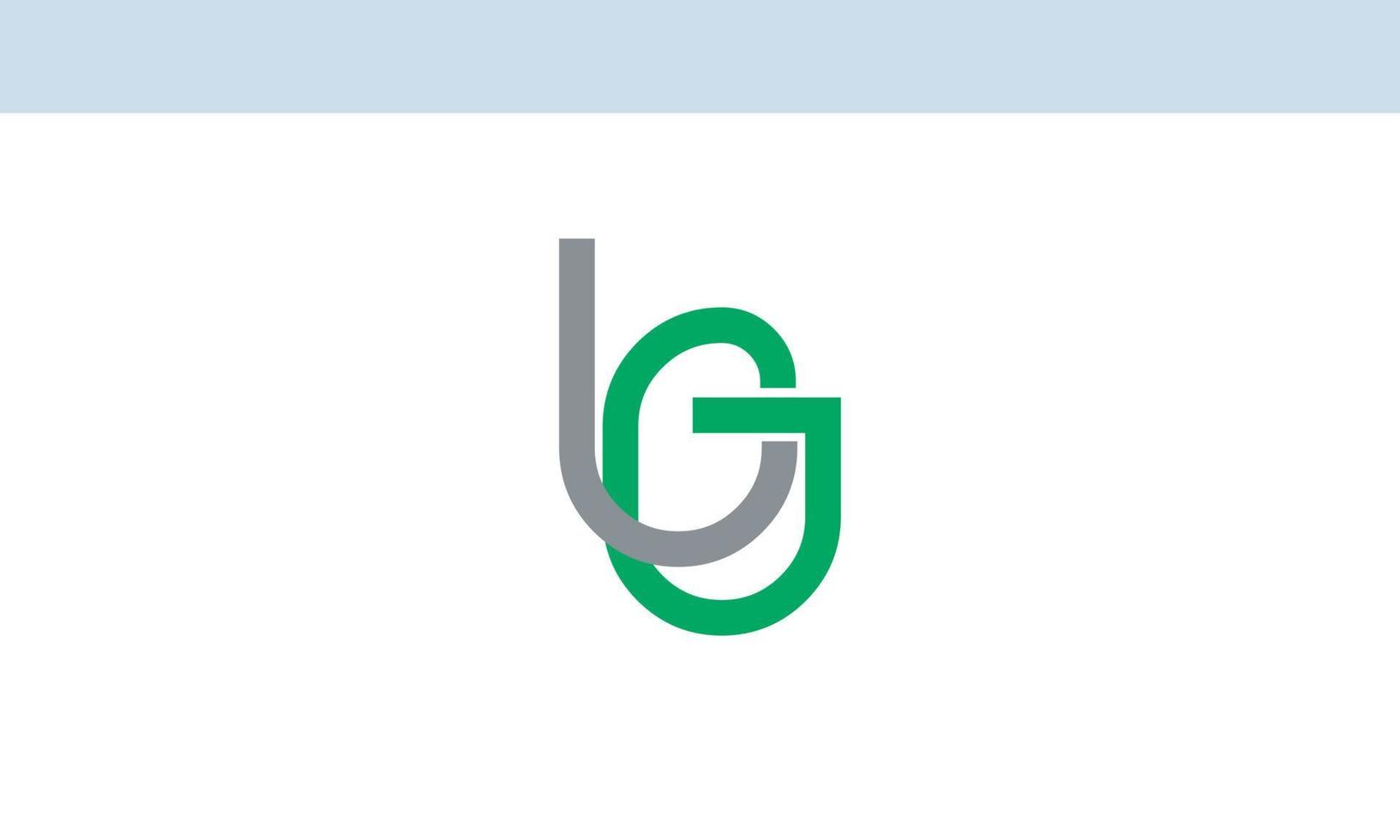 alfabetet bokstäver initialer monogram logotyp lg, gl, l och g vektor