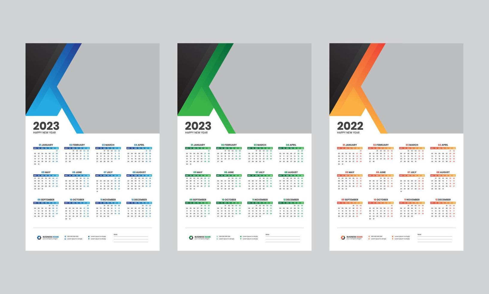 vägg kalender 2023 mall vektor