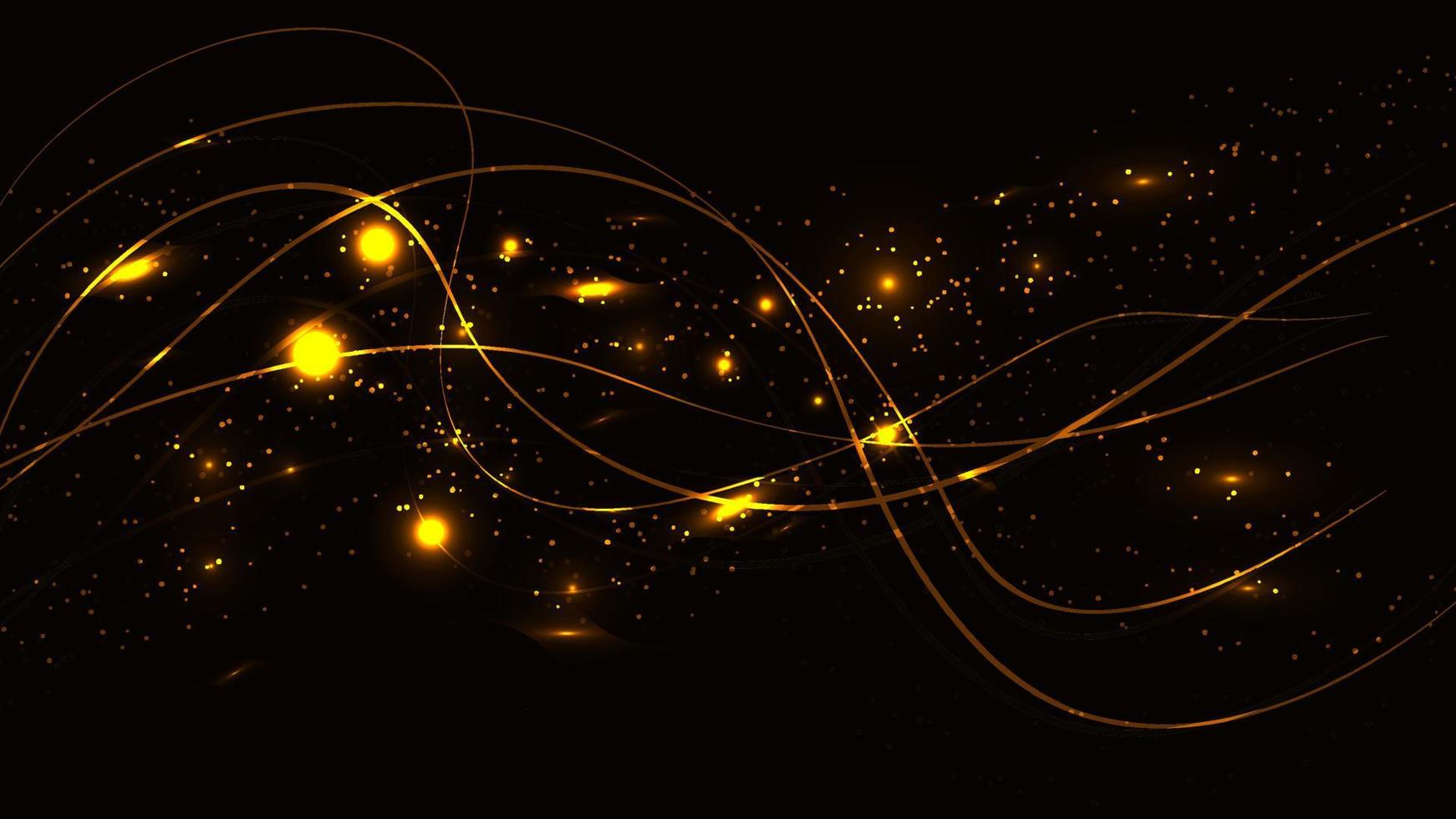 abstrakte gelbe schöne digitale moderne magische glänzende elektrische Energielaser-Neonbeschaffenheit mit Linien und Wellenstreifen, Hintergrund vektor