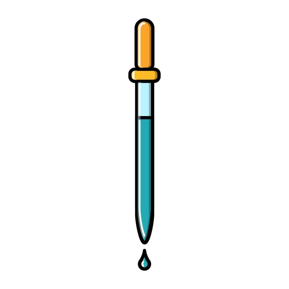 Medizinische Pipette zum Einträufeln von Tropfen, Medikamente für den Patienten, ein Symbol auf weißem Hintergrund. Vektor-Illustration vektor