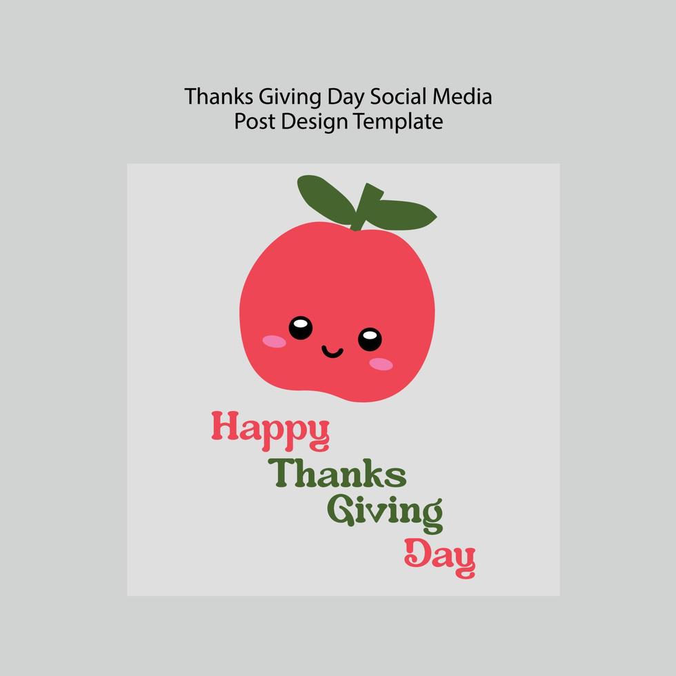 Happy Thanksgiving Day Social Media Post vektor