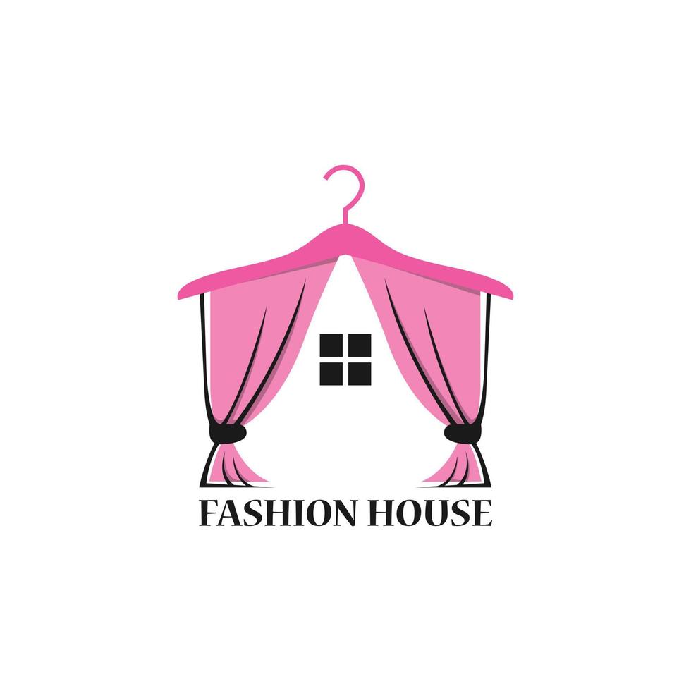 mode hus logotyp vektor bild. enkel minimalistisk galge med fönster för mode hus logotyp design vektor