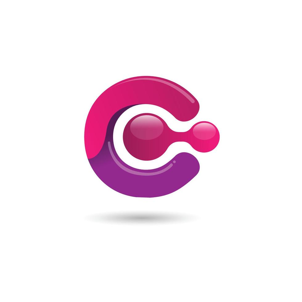 buchstabe c farbverlauf technologie logo design vektor