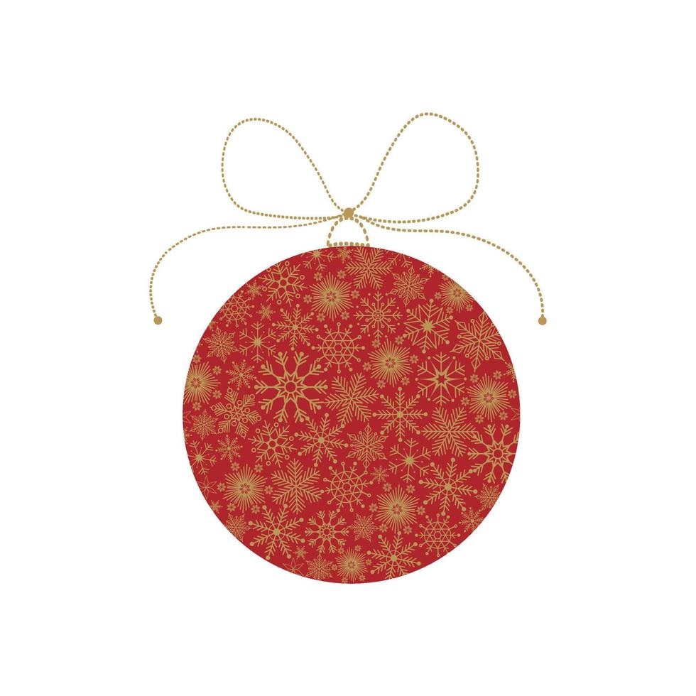 jul boll av snöflingor. jul boll med en rosett. vektor illustration isolerat på en vit bakgrund.
