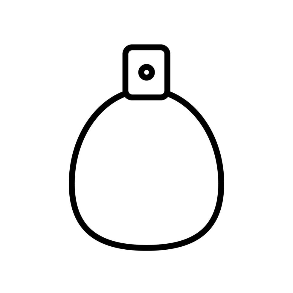 Schwarz-Weiß-Symbol ist eine einfache, lineare, modische, glamouröse Kosmetik, Glasflasche mit Parfüm, Adicolon, Toilettenwasser mit angenehmem Geruch und Schönheitsberatung. Vektor-Illustration vektor