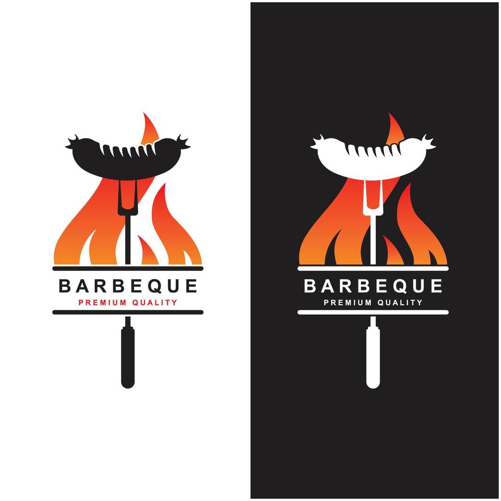 Grill-Logo und Symbolvektor vektor