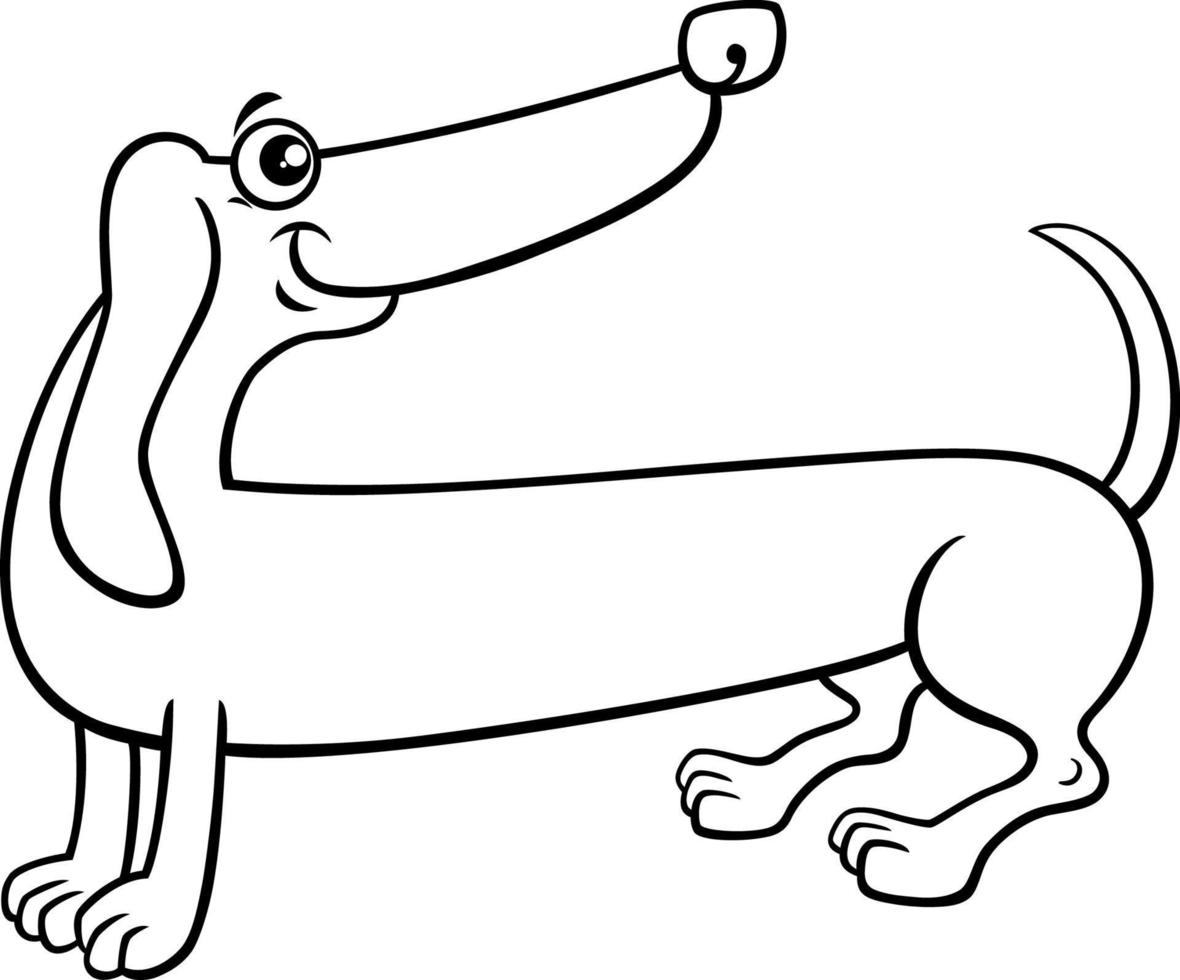 tecknad serie renrasig tax hund färg sida vektor