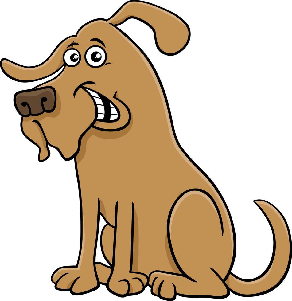 Comic-Tiercharakter des lächelnden Hundes der Karikatur vektor