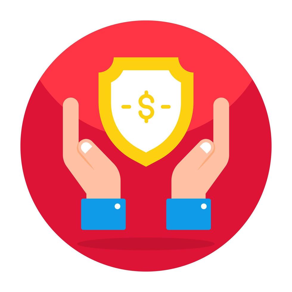en platt design ikon av finansiell säkerhet vektor