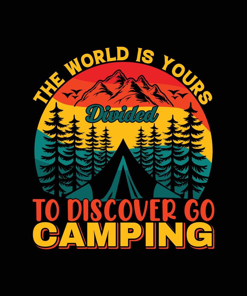 camping t-shirt design vektor