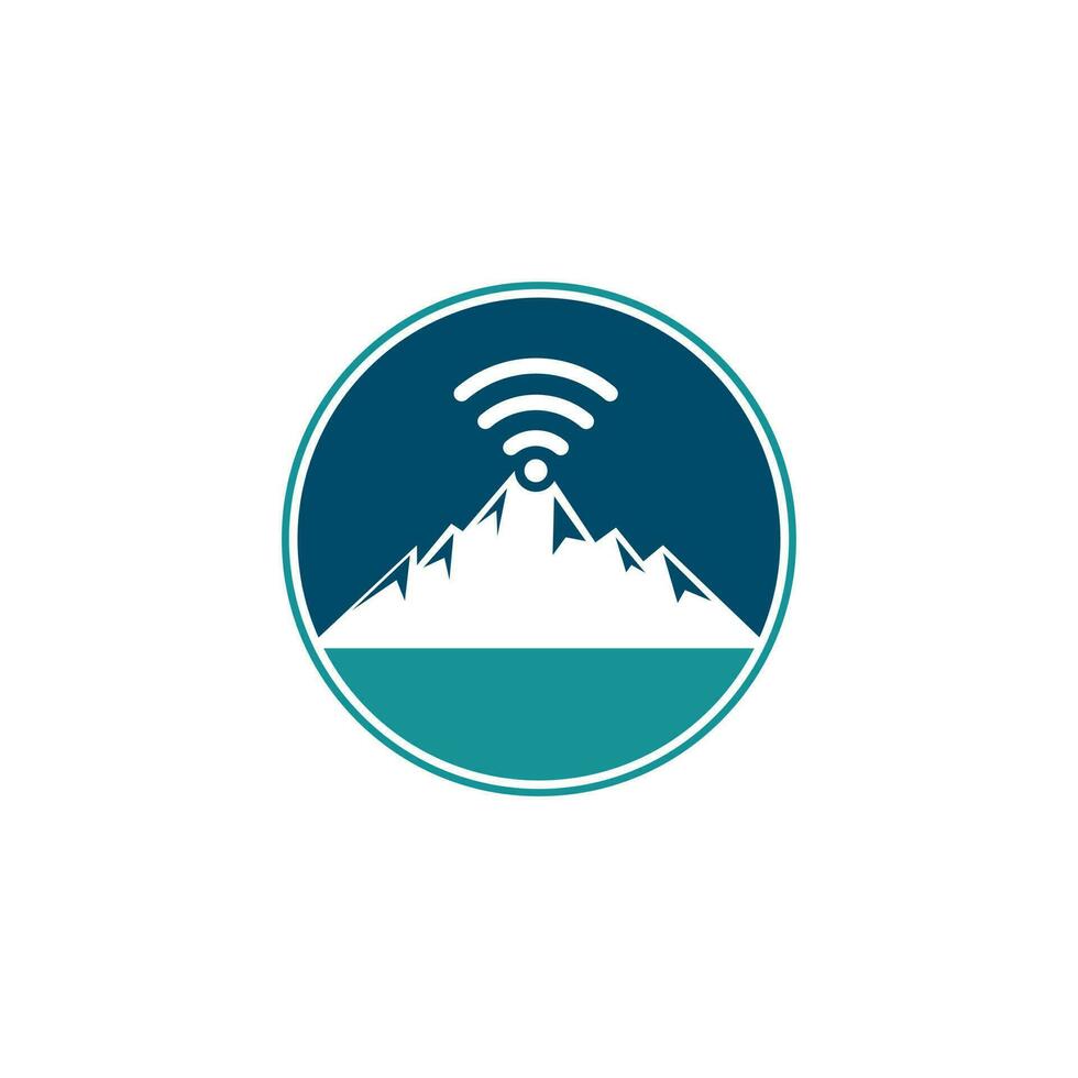 Wifi-Berg-Logo-Icon-Design. Symbolvorlage für Bergsignale. vektor