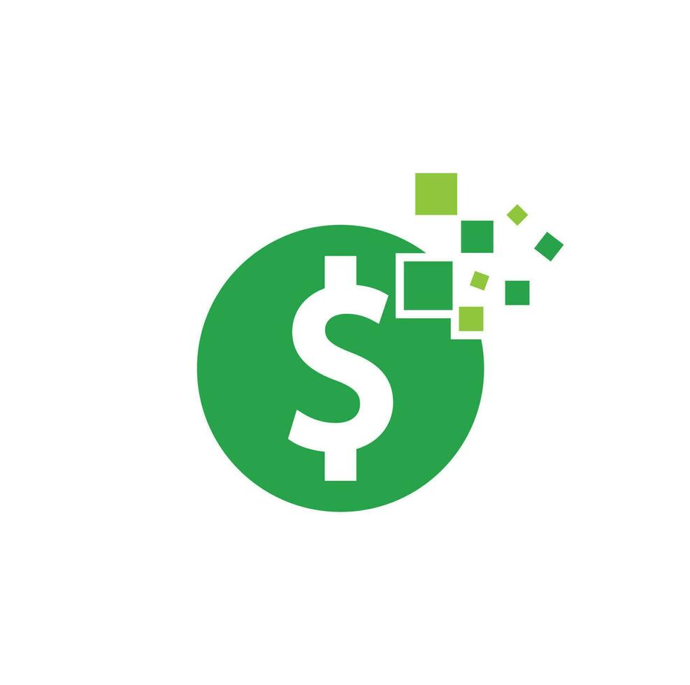 Geld-Logo-Design. Logo-Vorlage für digitales Geld. vektor