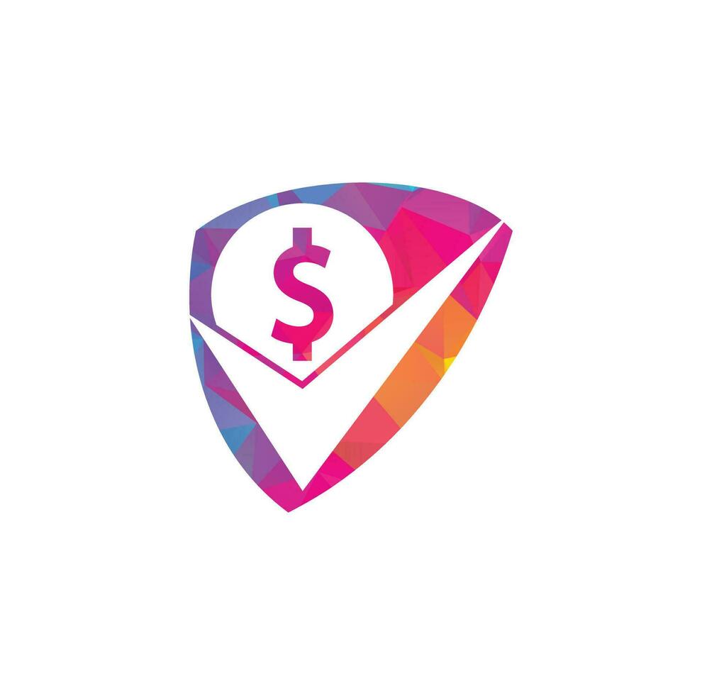 Design des Geldscheck-Logos. Bargeld-Symbol-Design. Logo-Vorlage für gute Zahlung. vektor