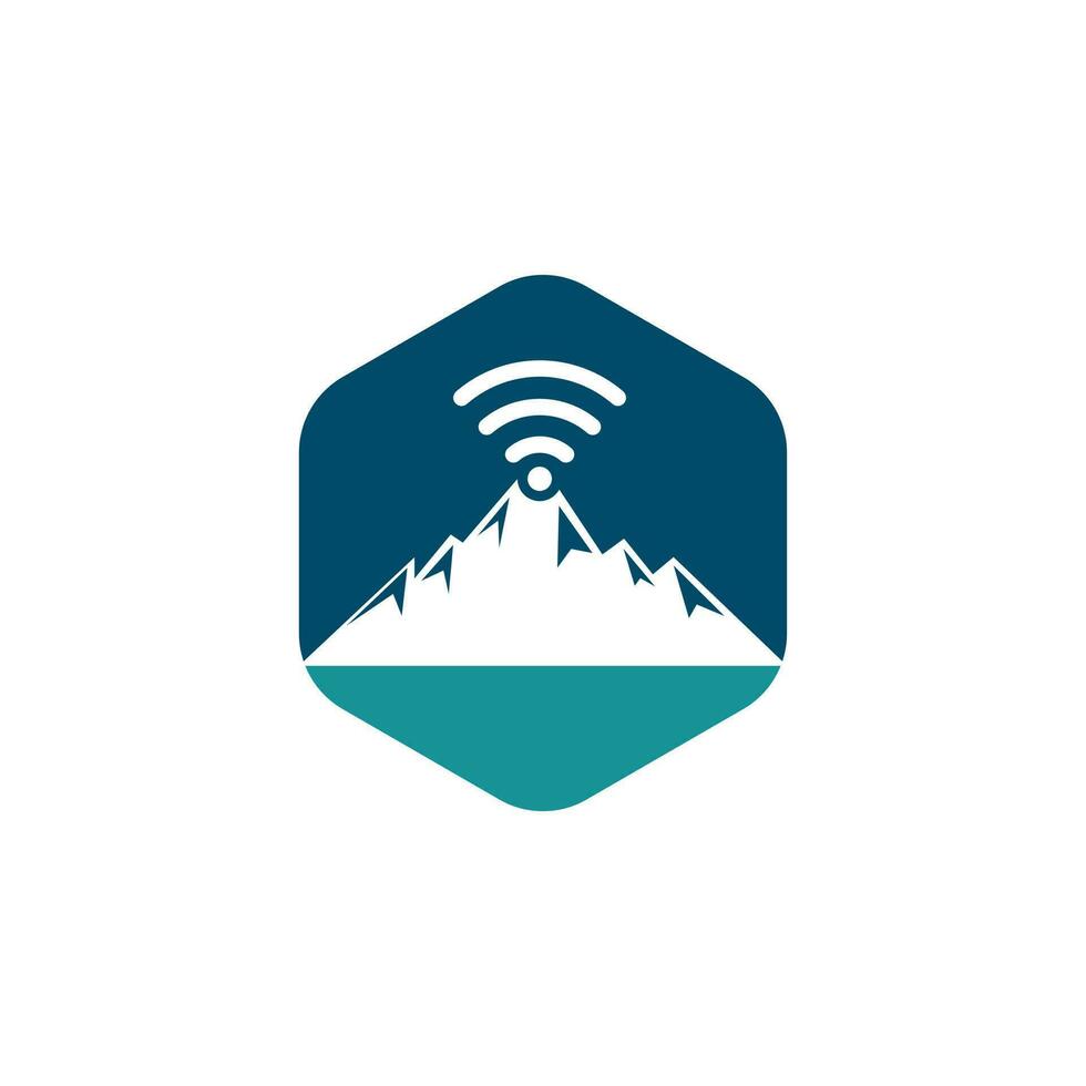 wiFi berg logotyp ikon design. berg signal ikon mall. vektor