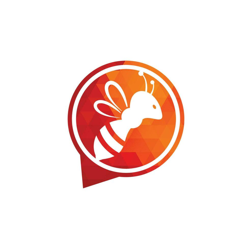 Bienen-Chat-Logo-Vektor-Design-Illustration. vektor