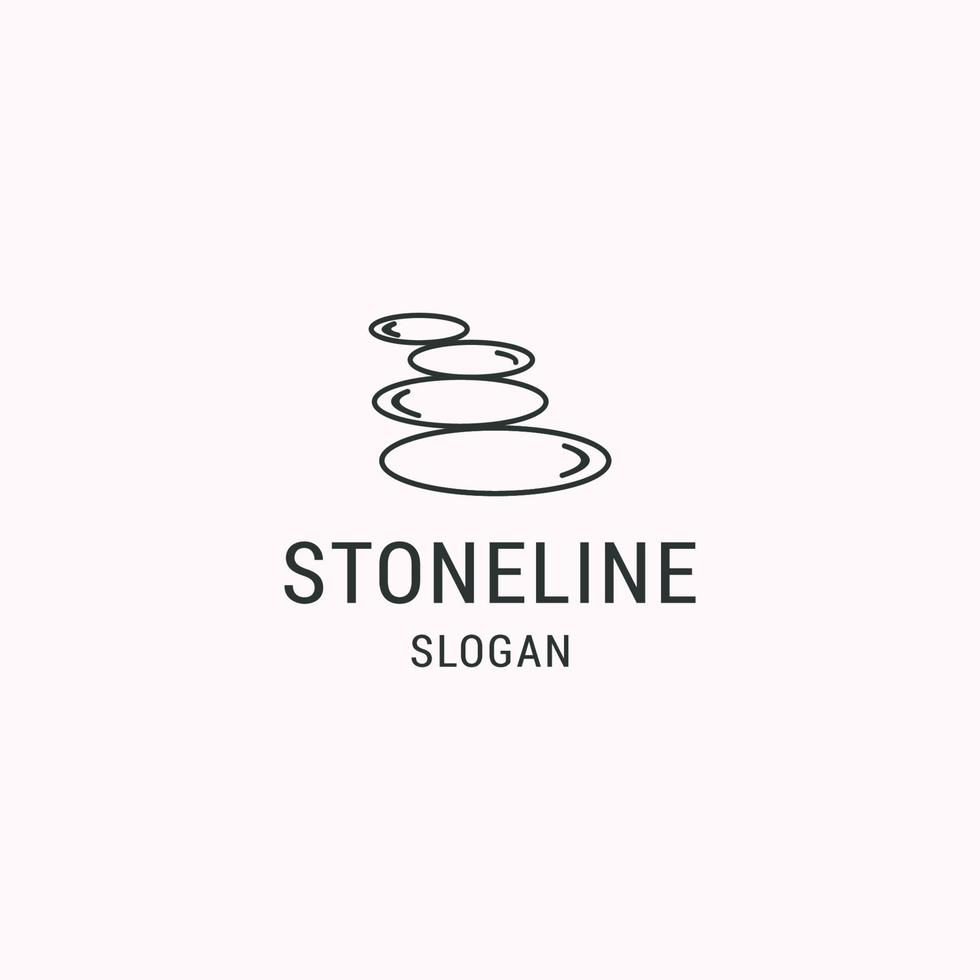 Stein-Logo-Symbol flache Design-Vorlage vektor