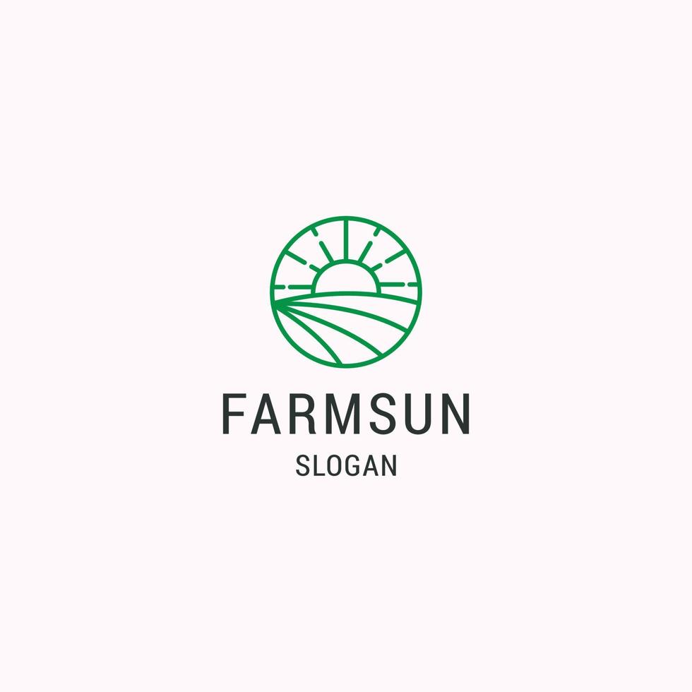 Bauernhof-Sonne-Logo-Symbol-Design-Vorlage-Vektor-Illustration vektor
