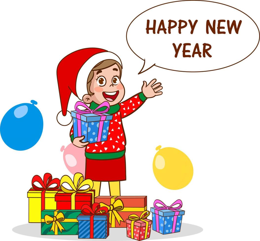 kinder feiern neujahr und weihnachten vektor