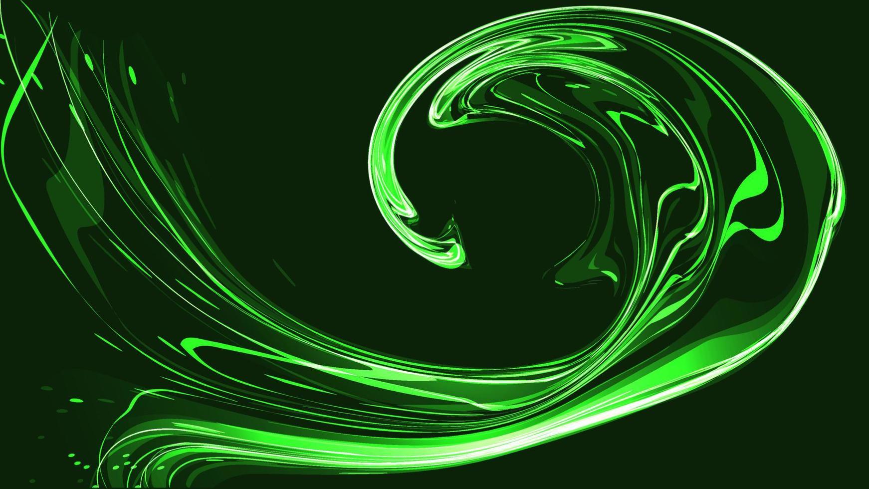 grüner abstrakter hintergrund aus verschiedenen linien und streifen von wellen von spritzern und energieausbrüchen, die magisch elektrisch funkeln. Textur. Vektor-Illustration vektor