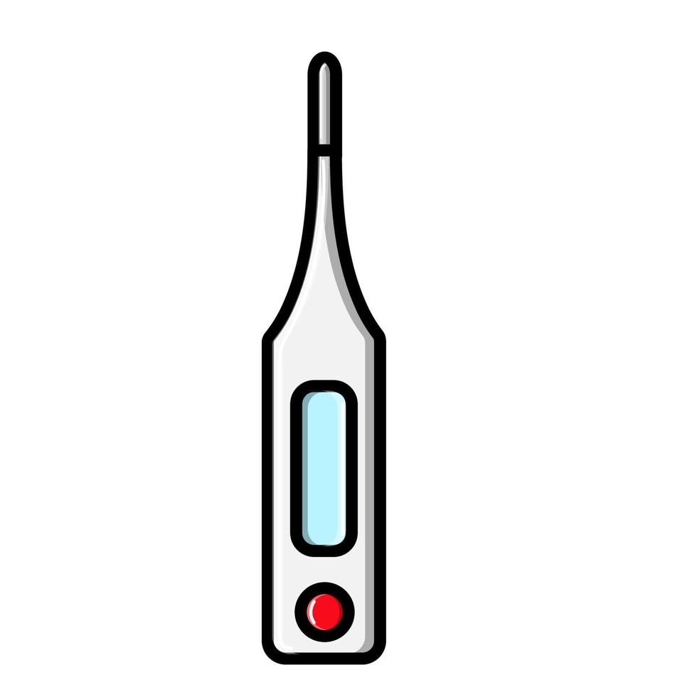 Medizinisches elektronisches Thermometer zur Messung der Körpertemperatur, Symbol auf weißem Hintergrund. Vektor-Illustration vektor