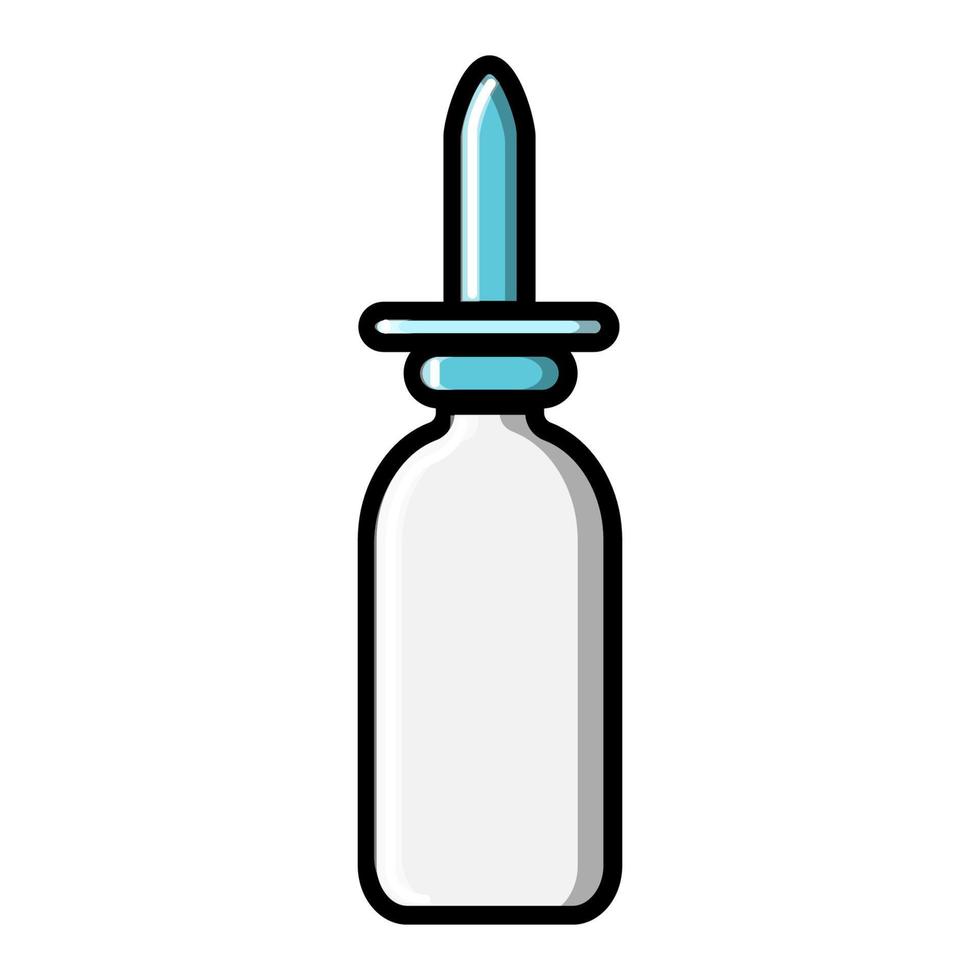 Kleine medizinisch-pharmazeutische Nasentropfen in einem Glas zur Behandlung von Rhinitis, Symbol auf weißem Hintergrund. Vektorillustration vektor