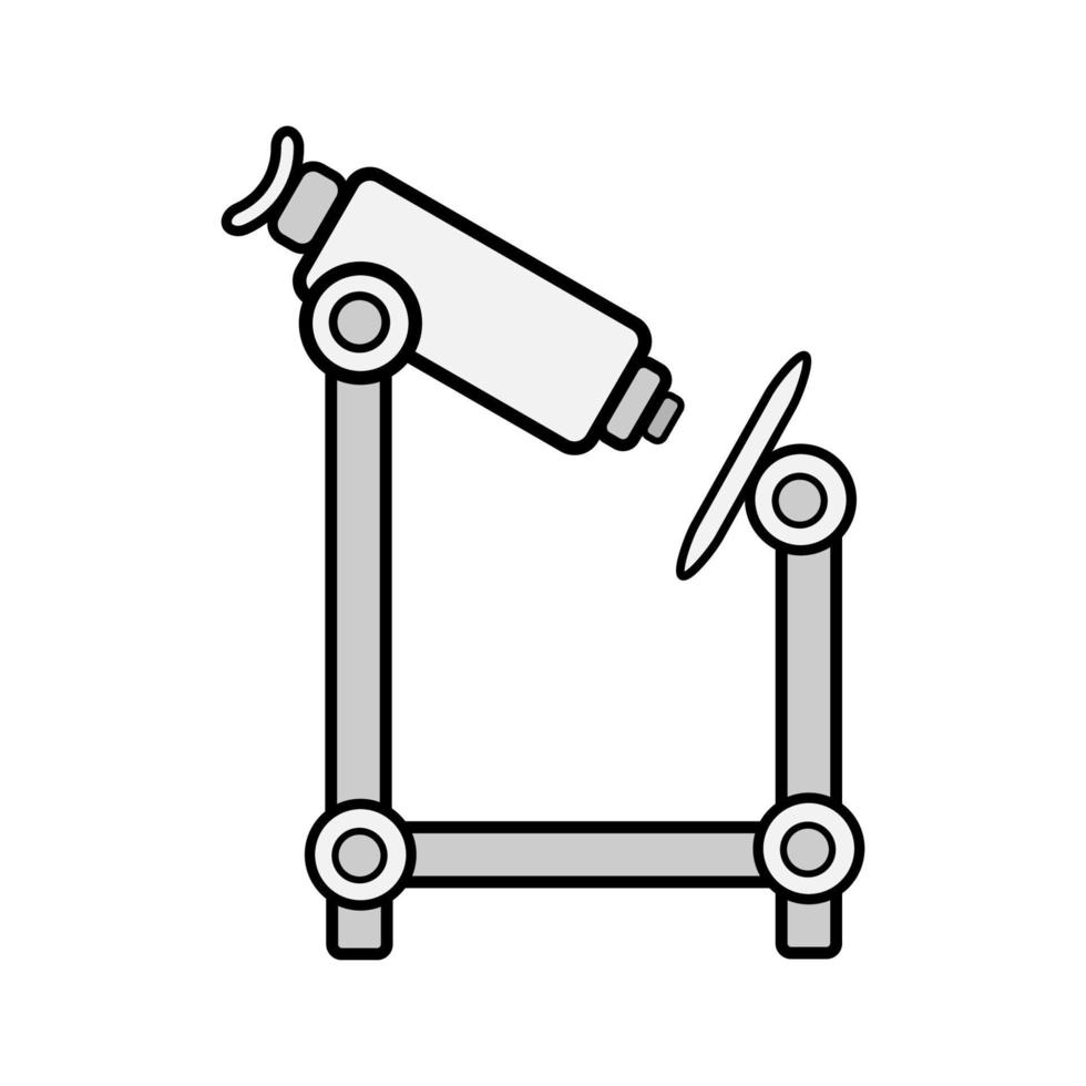 medicinsk forskning optisk digital små bordsskiva mikroskop för forskning i de laboratorium, studerar vetenskaplig läkemedel, enkel ikon på en vit bakgrund. vektor illustration