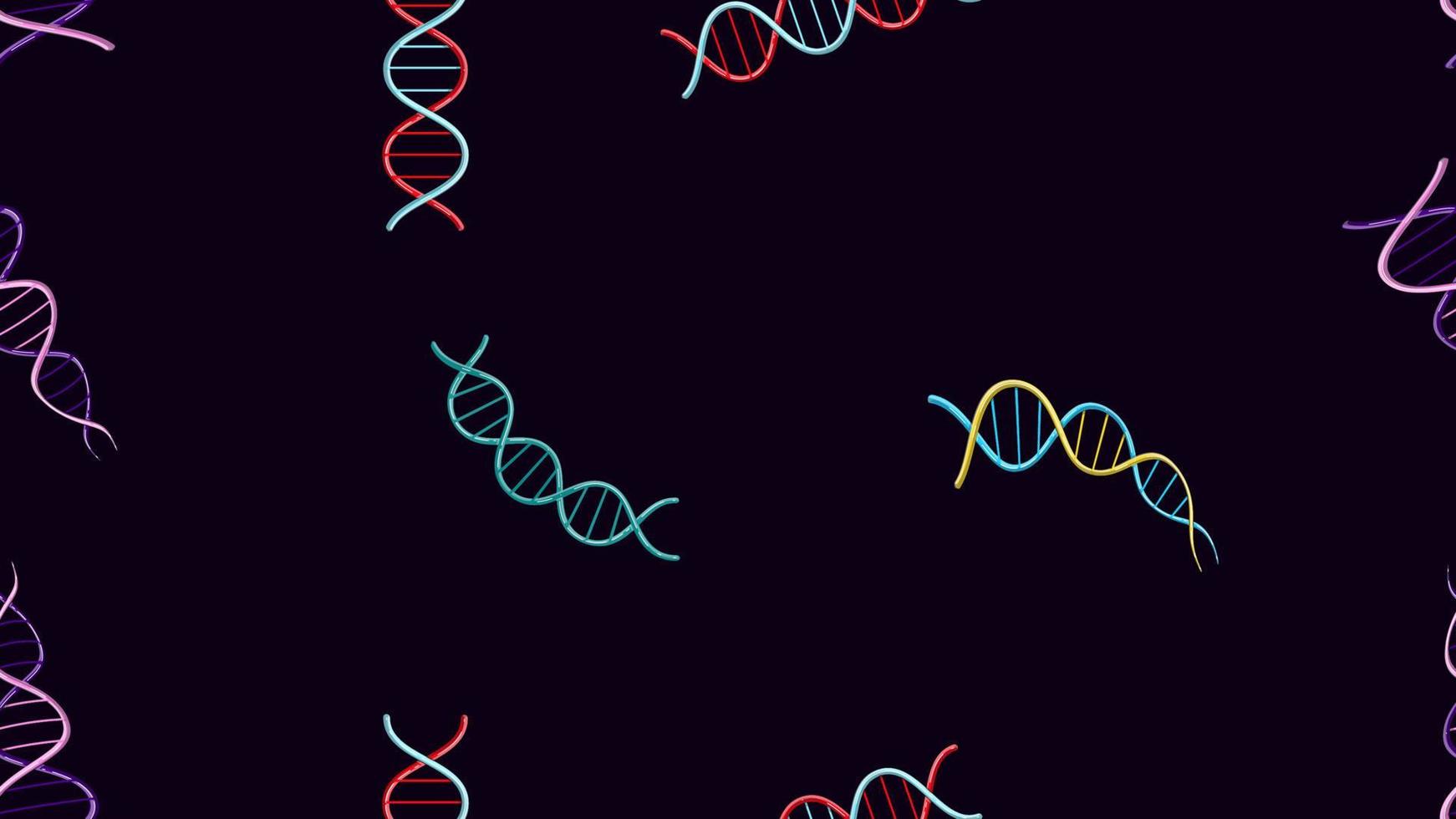 nahtlose mustertextur von endlosen, sich wiederholenden, medizinisch-wissenschaftlichen abstrakten strukturen von dna-genmolekülmodellen auf blauem hintergrund. Vektor-Illustration vektor