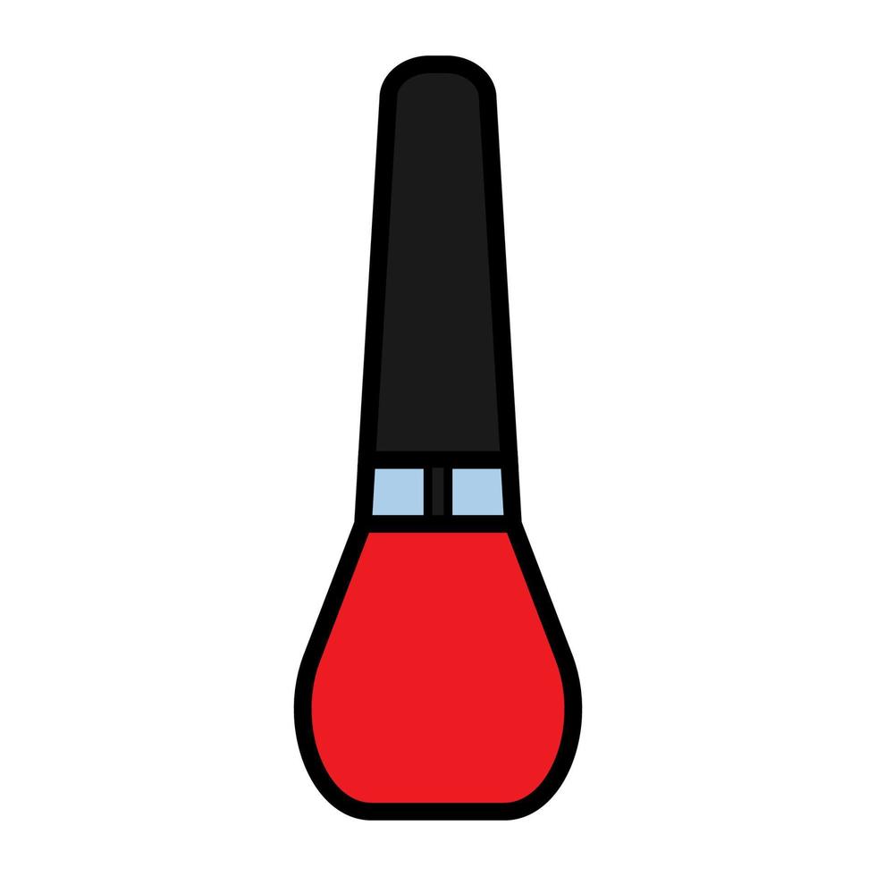 Flat Icon ist eine einfache Maniküre eines glamourös schönen roten Nagellacks, ein kosmetisches Produkt, das zum Auftragen auf die Nägel der Finger und Zehen bestimmt ist. Vektor-Illustration vektor