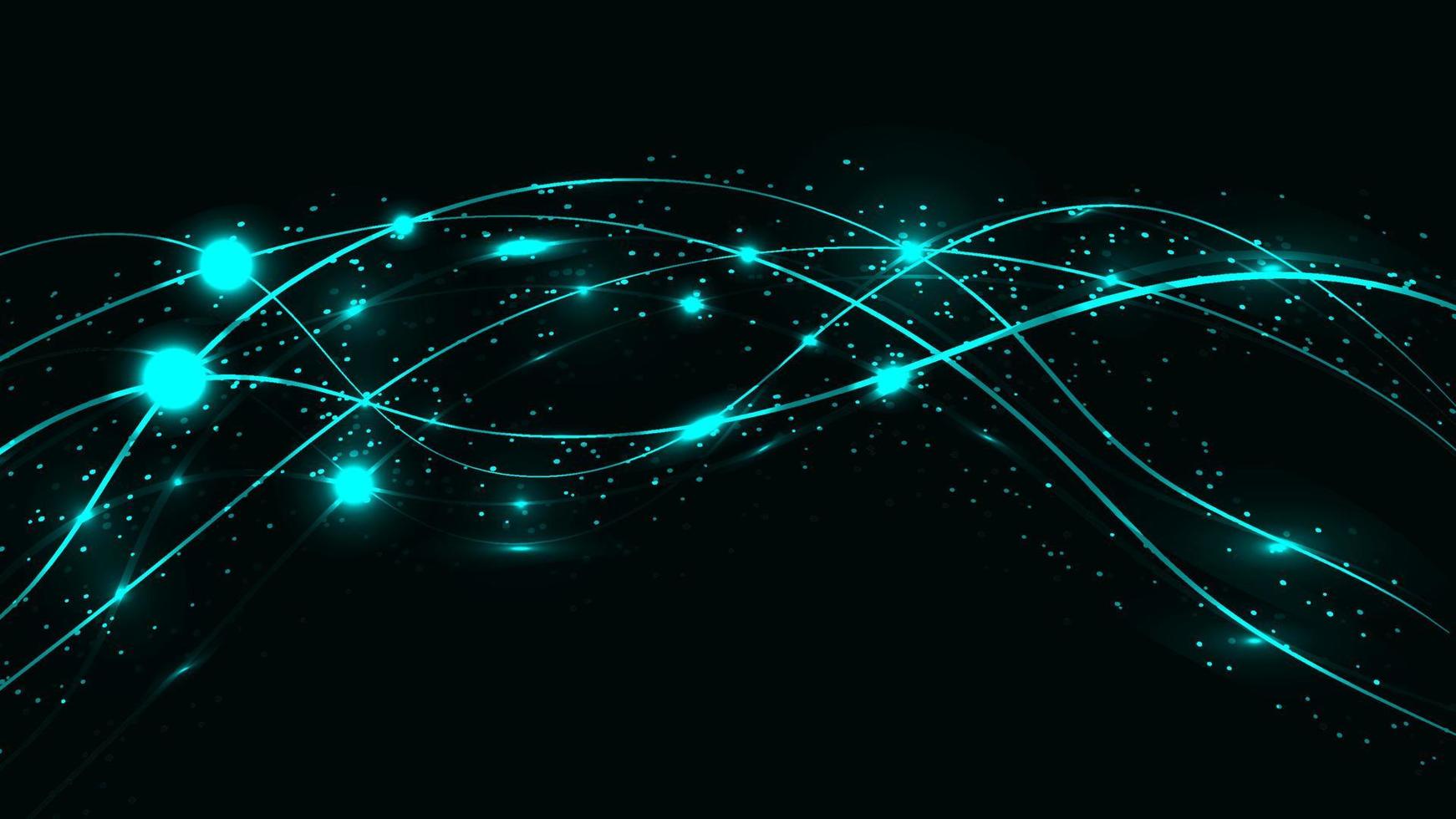 abstrakte grüne schöne digitale moderne magische glänzende elektrische Energielaser-Neonbeschaffenheit mit Linien und Wellenstreifen, Hintergrund vektor