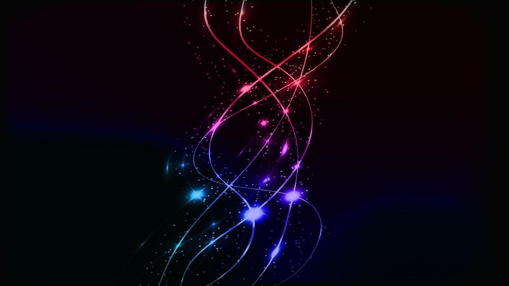 abstrakte mehrfarbige blaue violette rote und grüne schöne digitale moderne magische glänzende elektrische Energielaser-Neonbeschaffenheit mit Linien und Wellenstreifen, Hintergrund vektor
