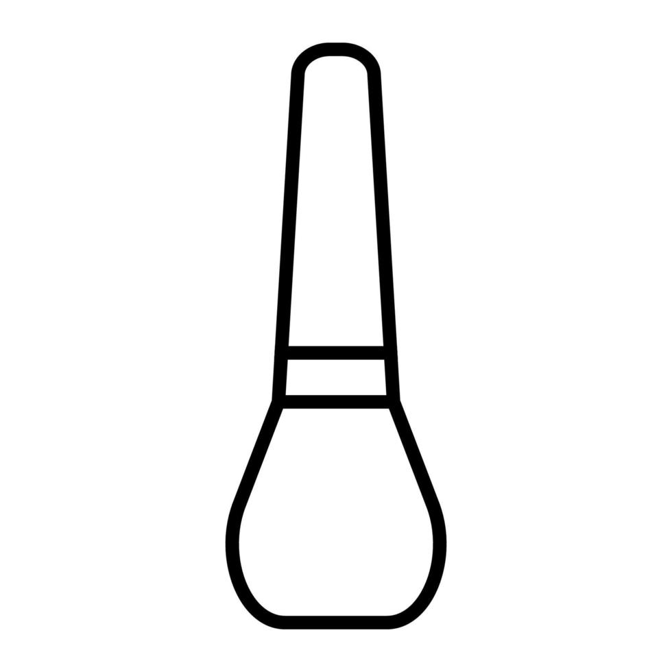 Das Schwarz-Weiß-Symbol ist eine einfache lineare Maniküre eines glamourös schönen Nagellacks, ein Kosmetikprodukt, das zum Auftragen auf die Finger- und Zehennägel bestimmt ist. Vektor-Illustration vektor