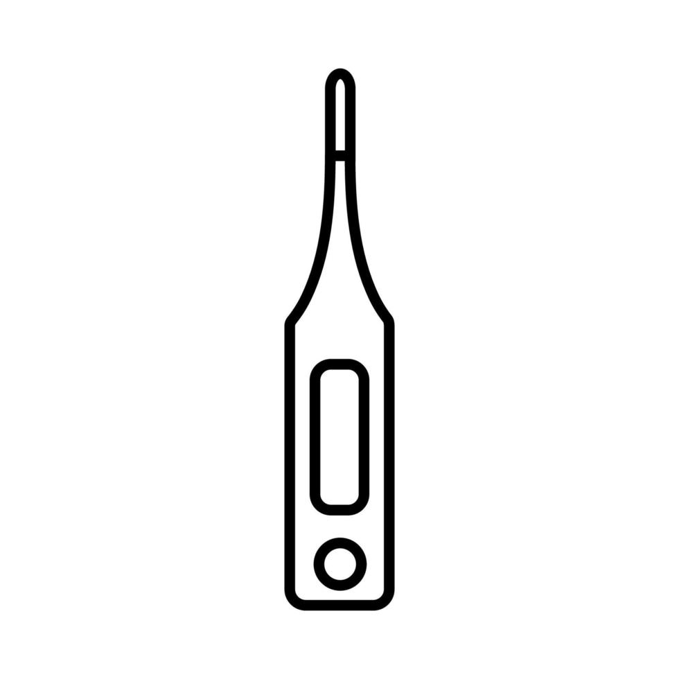 Medizinisches elektronisches Thermometer zur Messung der Körpertemperatur, einfaches Schwarz-Weiß-Symbol auf weißem Hintergrund. Vektor-Illustration vektor
