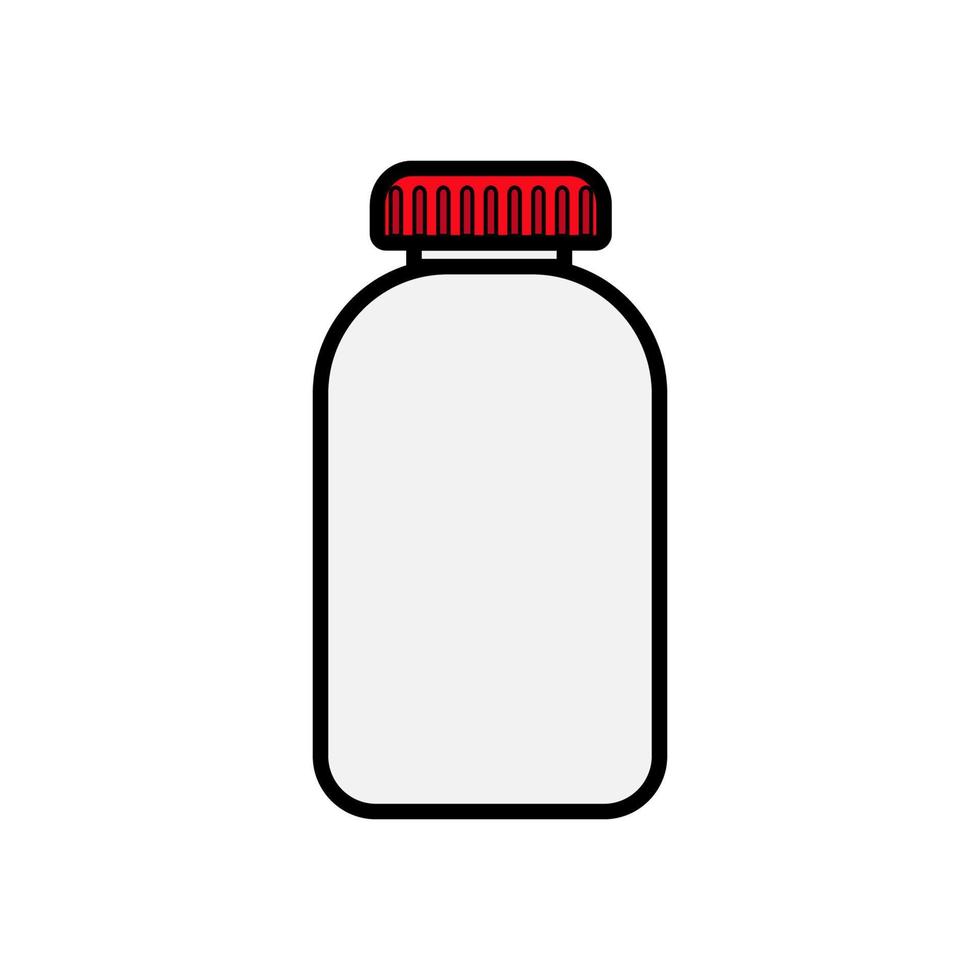 medizinische pharmazeutische Pillen Pillen in einer Packung, ein Glas mit Deckel zur Behandlung von Krankheiten, ein einfaches Symbol auf weißem Hintergrund. Vektor-Illustration vektor