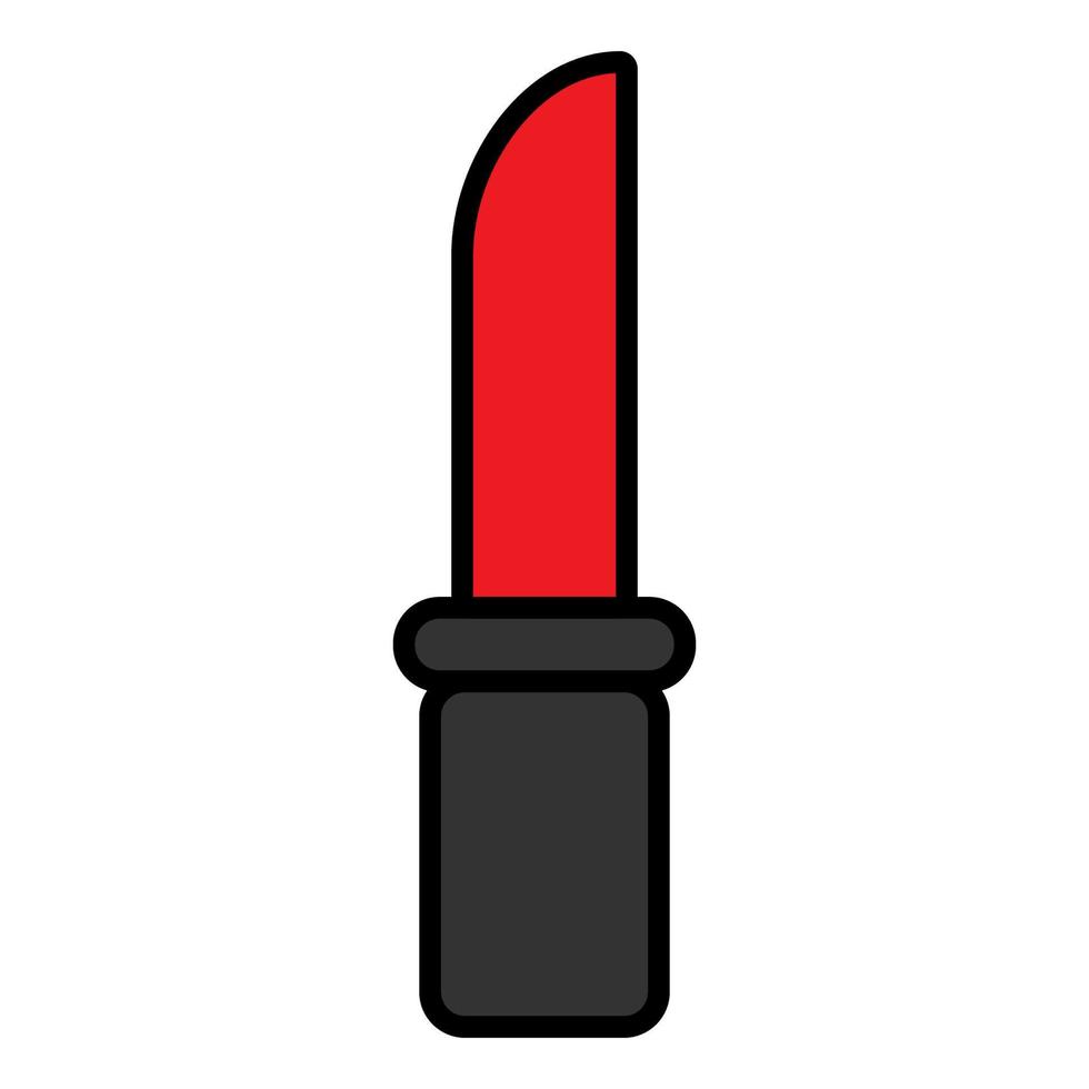 flache rote schöne Ikone einfache lineare modische glamouröse Kosmetik, Lippenstift für Lippen-Make-up, Schönheitsberatung, Make-up. Vektor-Illustration vektor