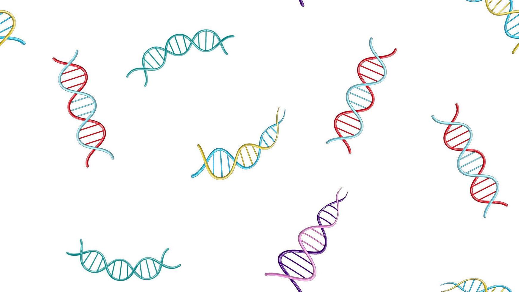 sömlös mönster textur av ändlös repetitiva medicinsk vetenskaplig abstrakt strukturer av dna gen molekyler modeller på vit bakgrund. vektor illustration