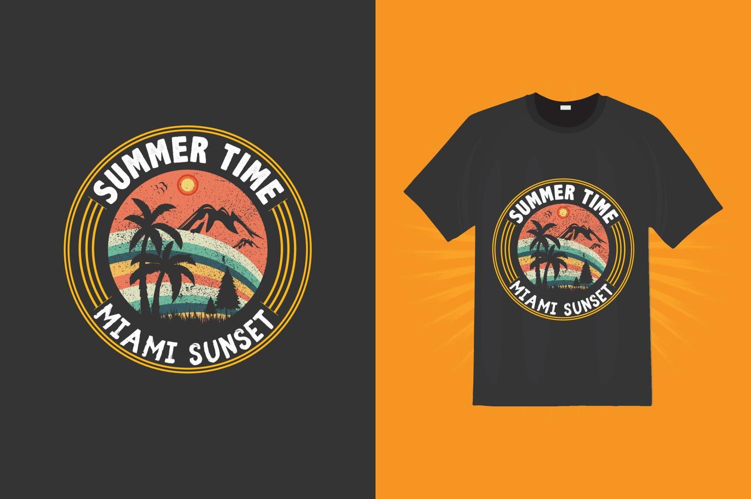sommar och njut av tid t-shirt design vektor
