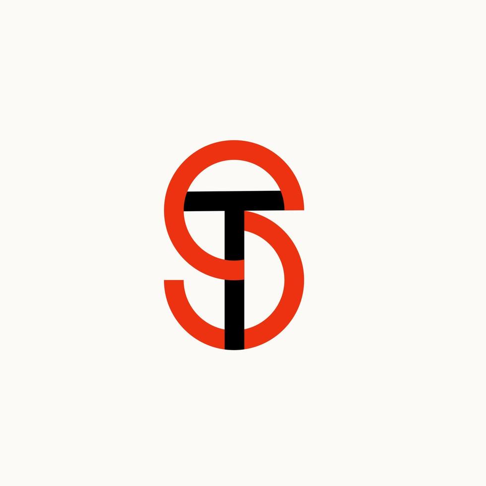 ts monogram logotyp. dekorativ ts minimalistisk initialer i cirklar form, ikon för några företag eller företag. svart och vit vektor illustration