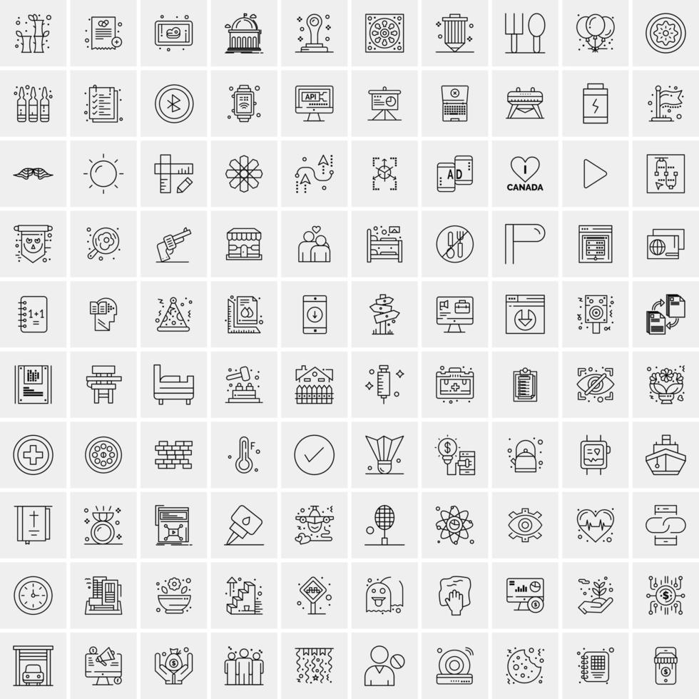 100 Business-Icons für Web- und Printmaterial vektor