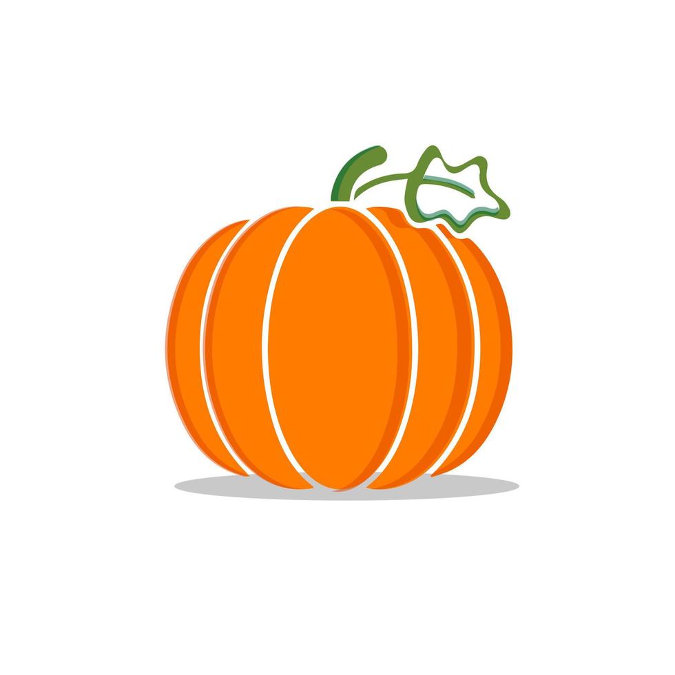 Kürbis-Halloween-Cartoon, orangefarbener Kürbis mit Lächeln für Ihr Design für den Feiertag Halloween vektor