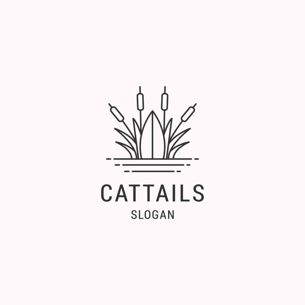 cattails logotyp ikon platt design mall vektor