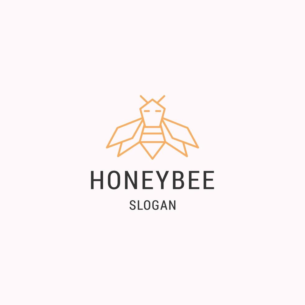 Honigbienen-Logo-Symbol flache Design-Vorlage vektor