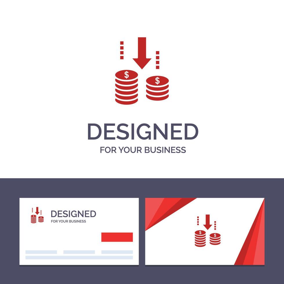 kreative visitenkarte und logo-vorlage geldtransfer fonds analyse vektorillustration vektor