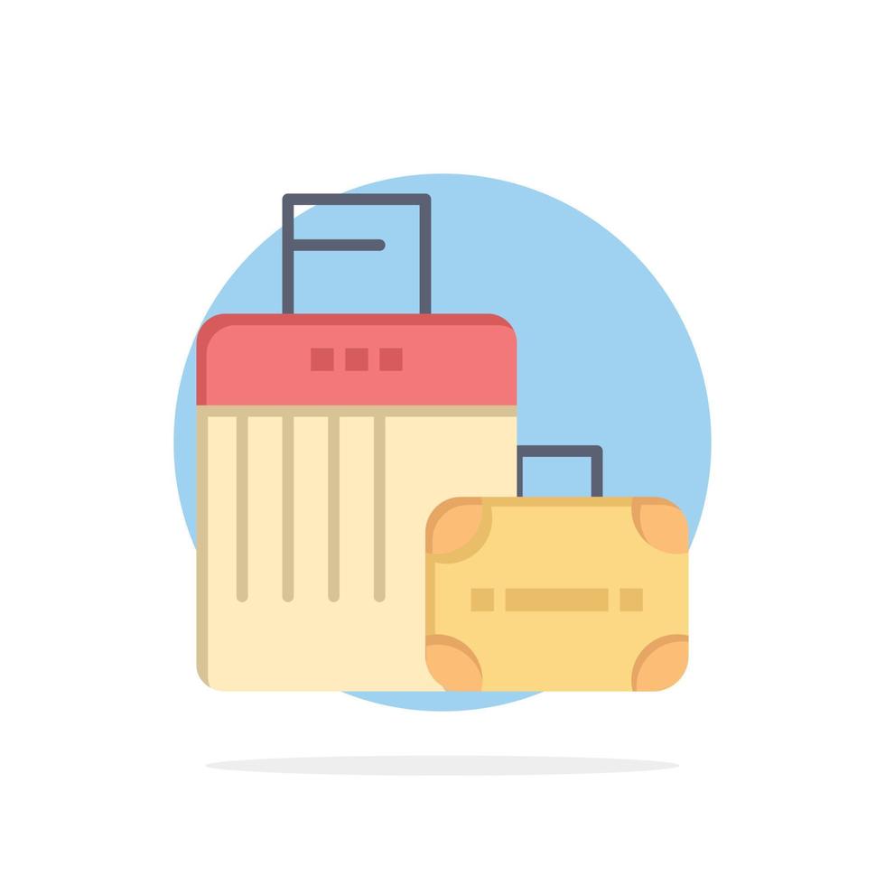 bagage väska handväska hotell abstrakt cirkel bakgrund platt Färg ikon vektor