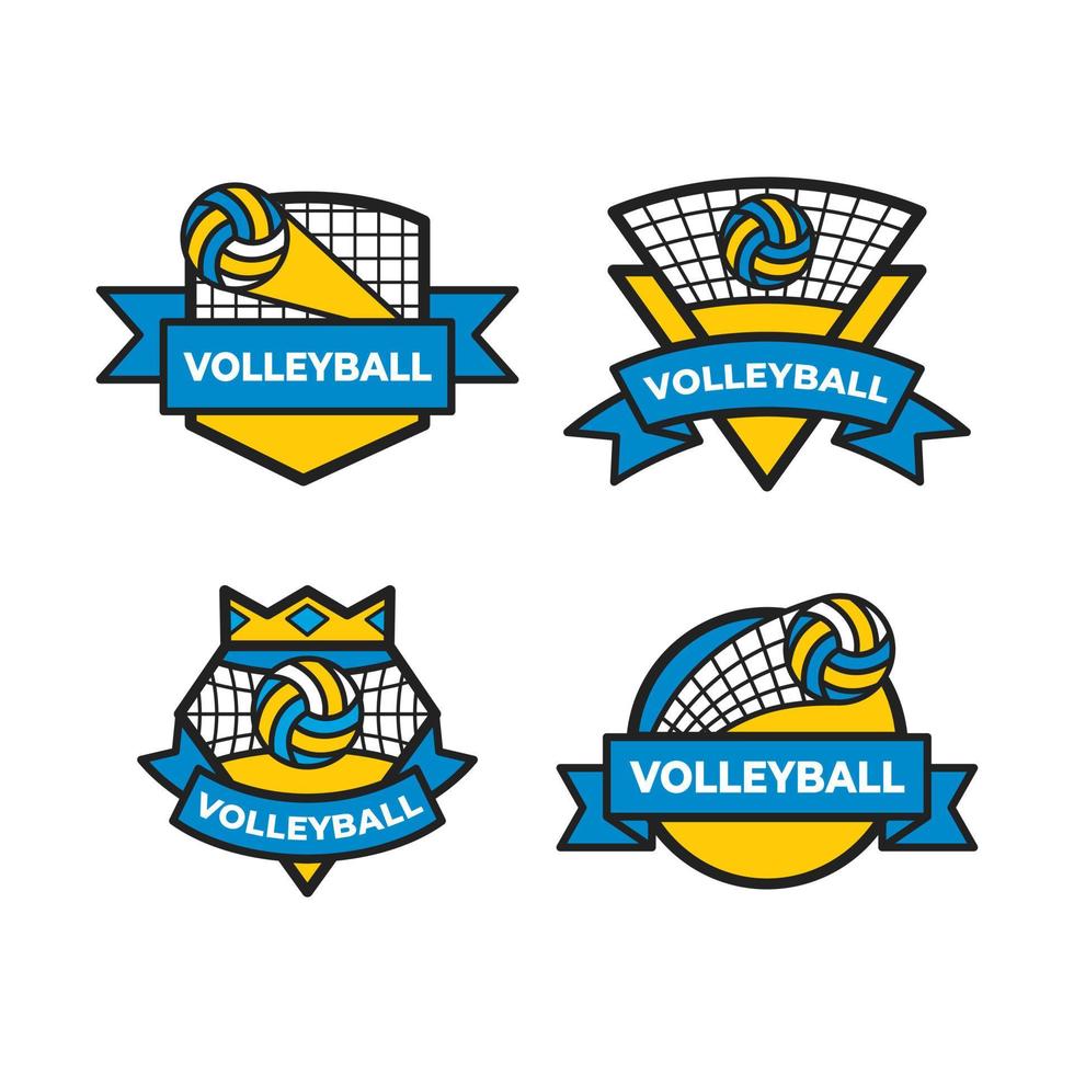 Satz von Volleyball-Sport-Logo-Emblem vektor